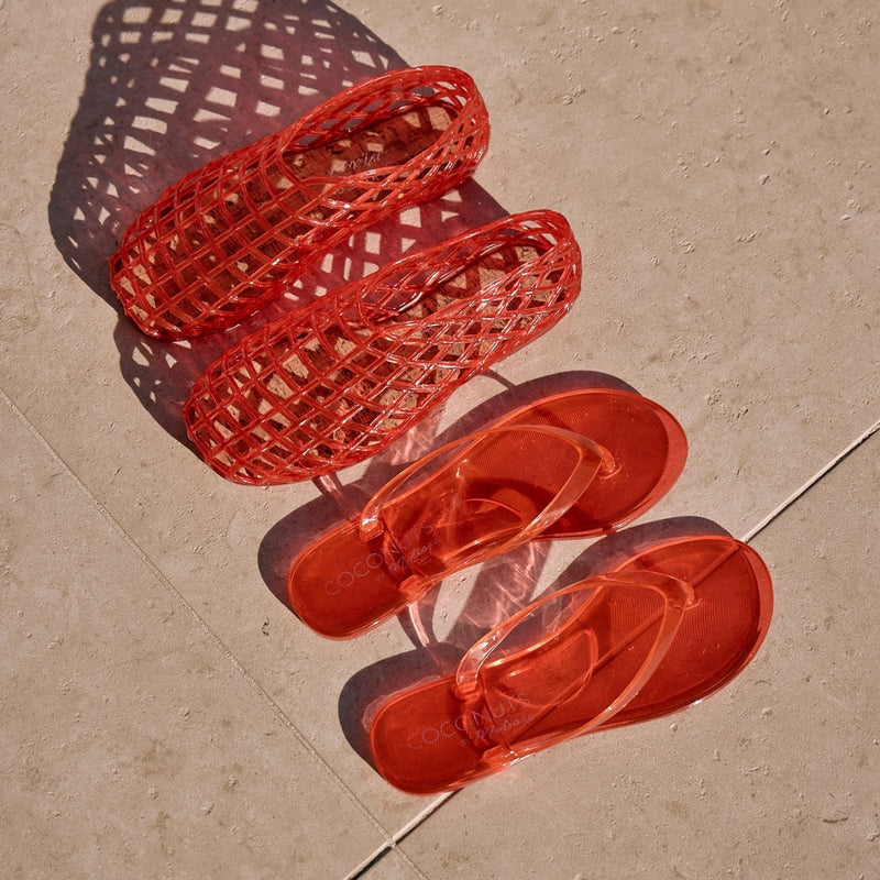 Olsen Flip Flop Sandals - Cherry Red