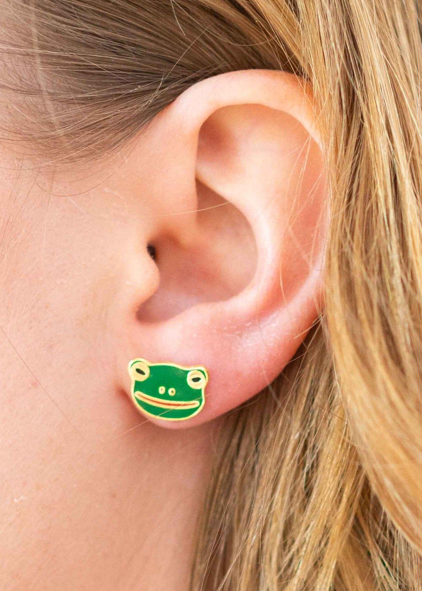 Jenny Lemons - Frog Enamel Earrings -