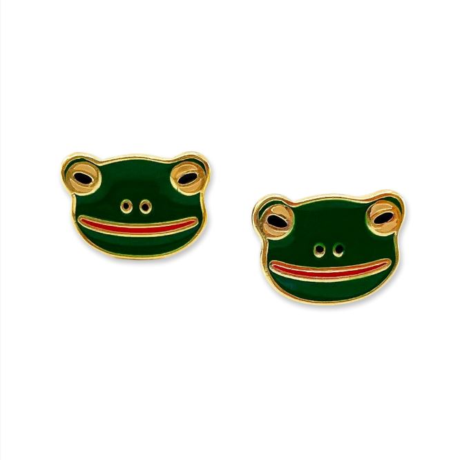 Jenny Lemons - Frog Enamel Earrings -