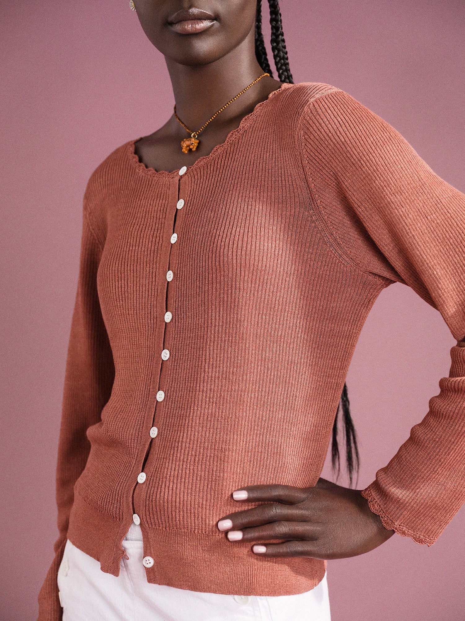 Hansel from Basel - Senna Cardigan - Terracotta -