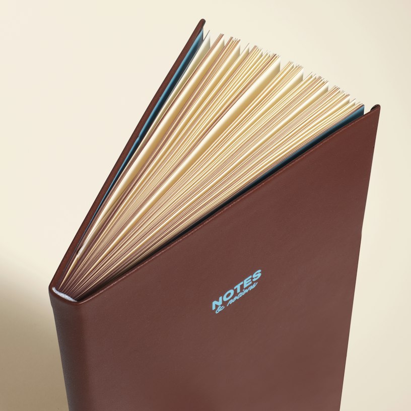 Papier - PU Lined Notebook - Chestnut &amp; Ink -
