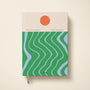 Beach Towel Hardcover Lined Notebook - Green