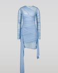 Cera Draped Mesh Dress