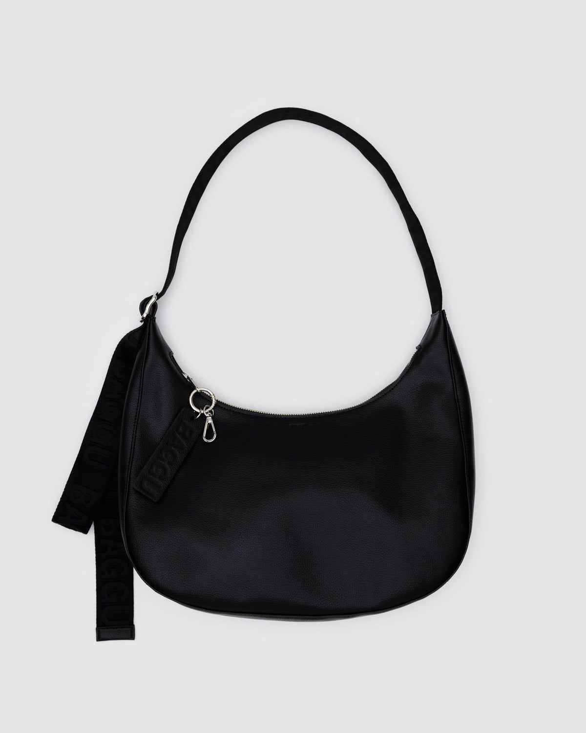 Baggu - Medium Recycled Leather Crescent Bag - Black -