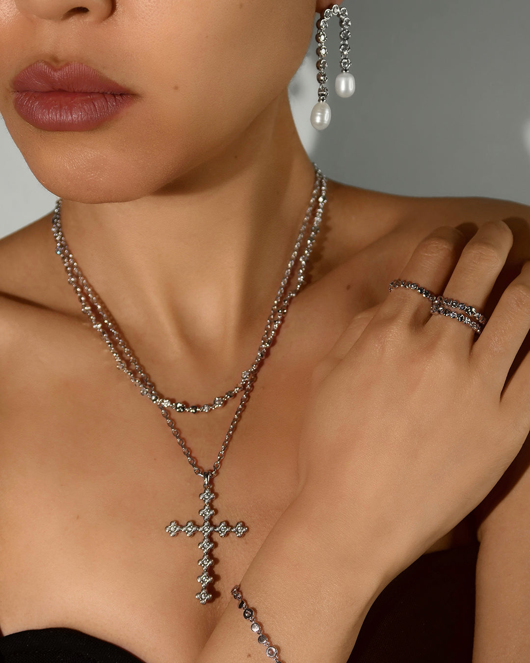 Luv Aj - The Daisy Stud Cross Necklace -
