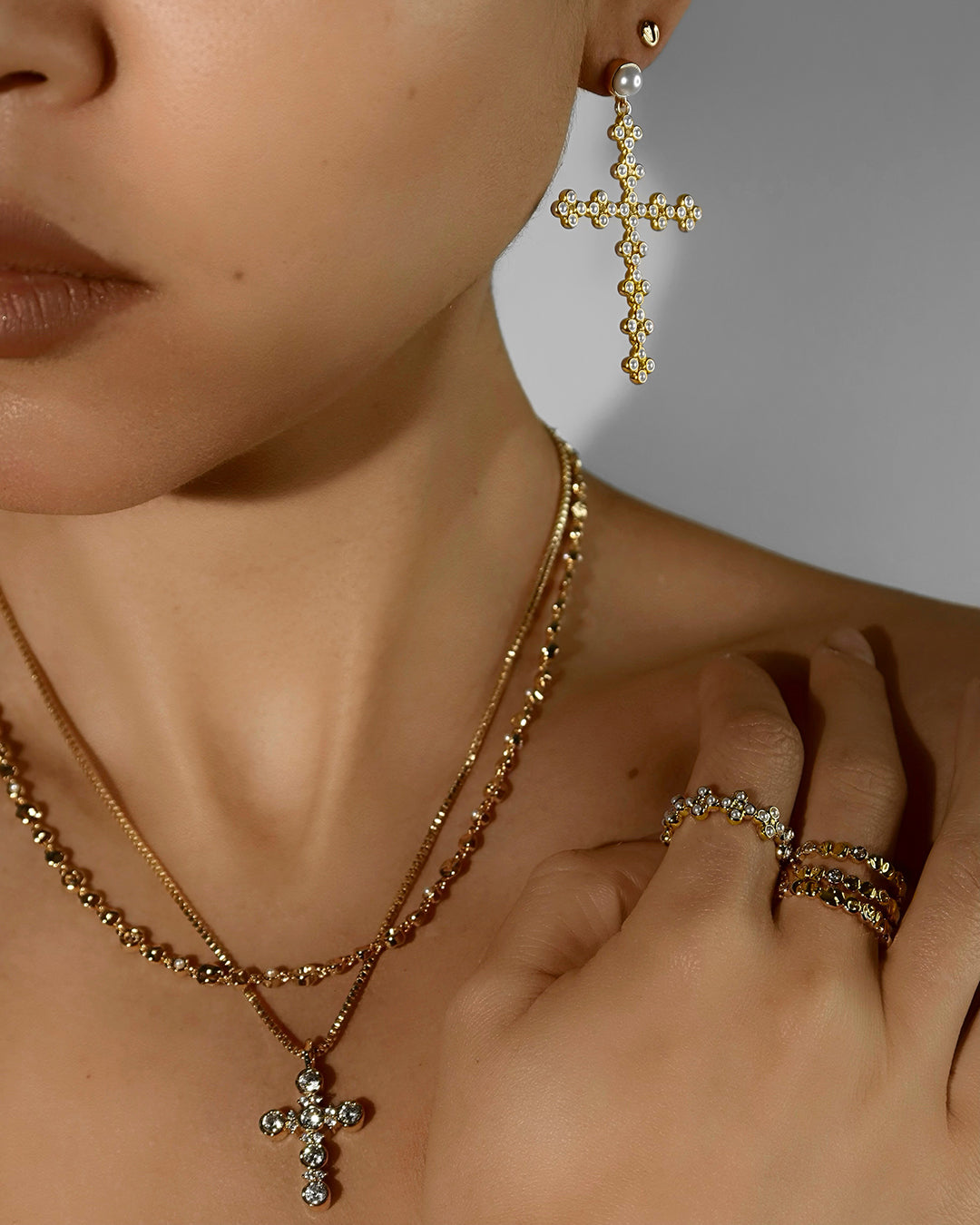 Luv Aj - The Daisy Stud Cross Earrings -