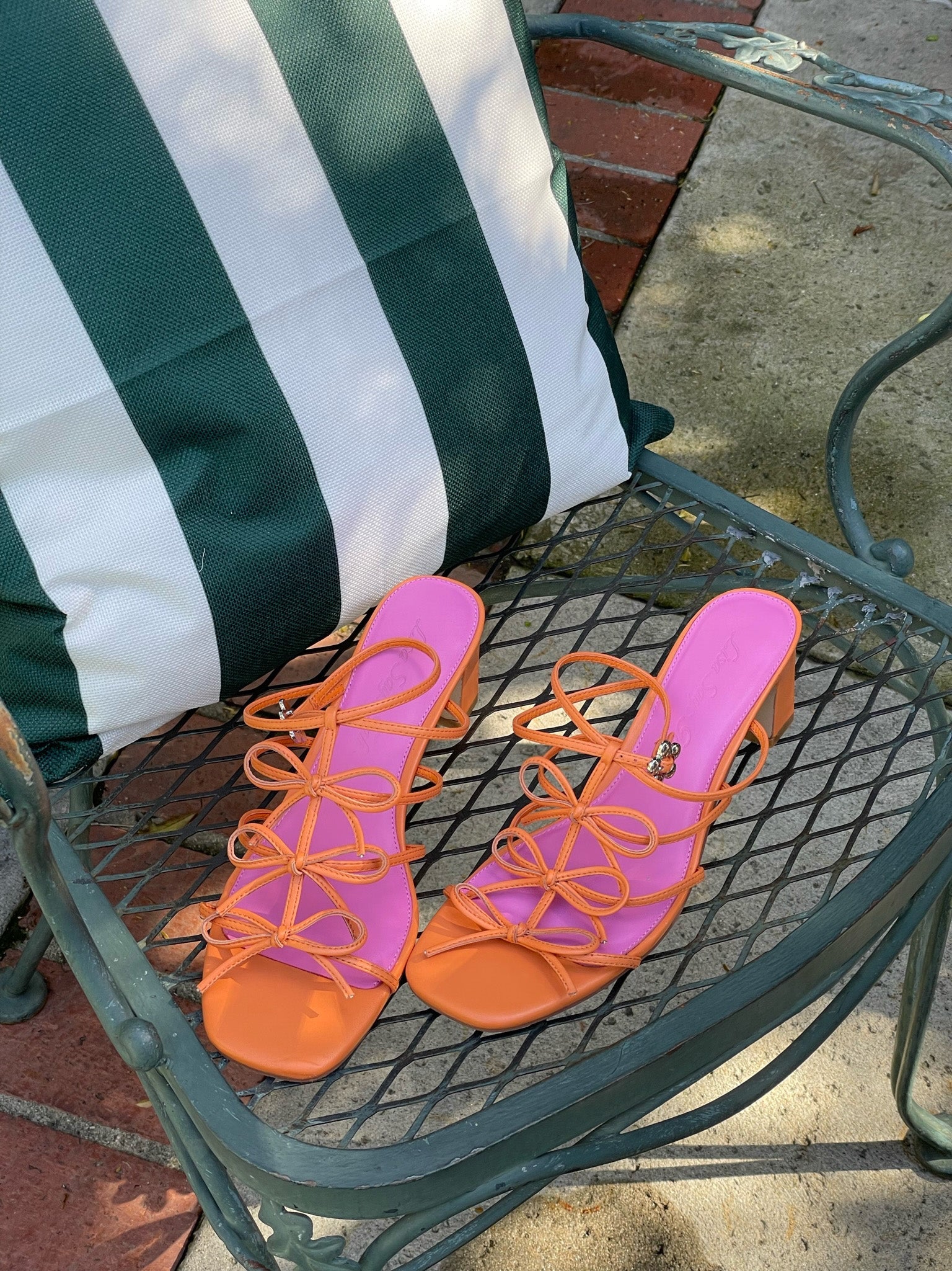 Lisa Says Gah - Carrie Bow Sandal - Creamsicle/Rouge -