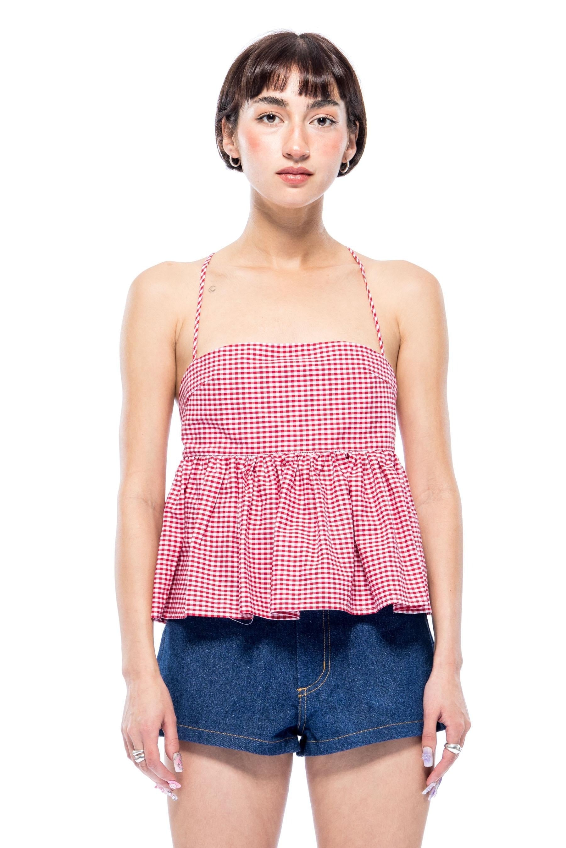 Toit Volant - Imani Top - Red/White Gingham -