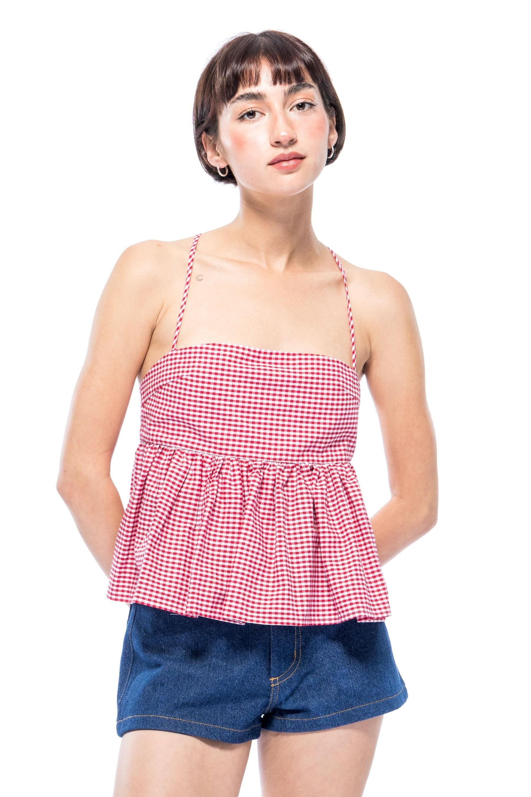 Toit Volant - Imani Top - Red/White Gingham -