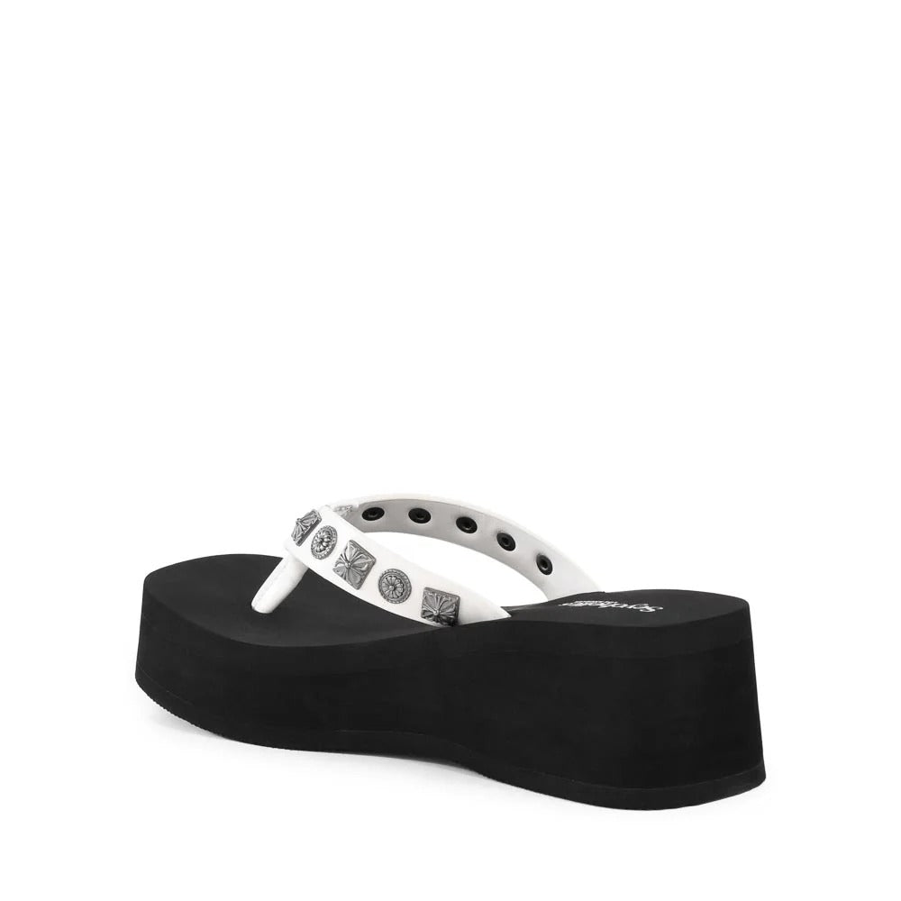 Seychelles - Skyscraper Sandals - White Studs -