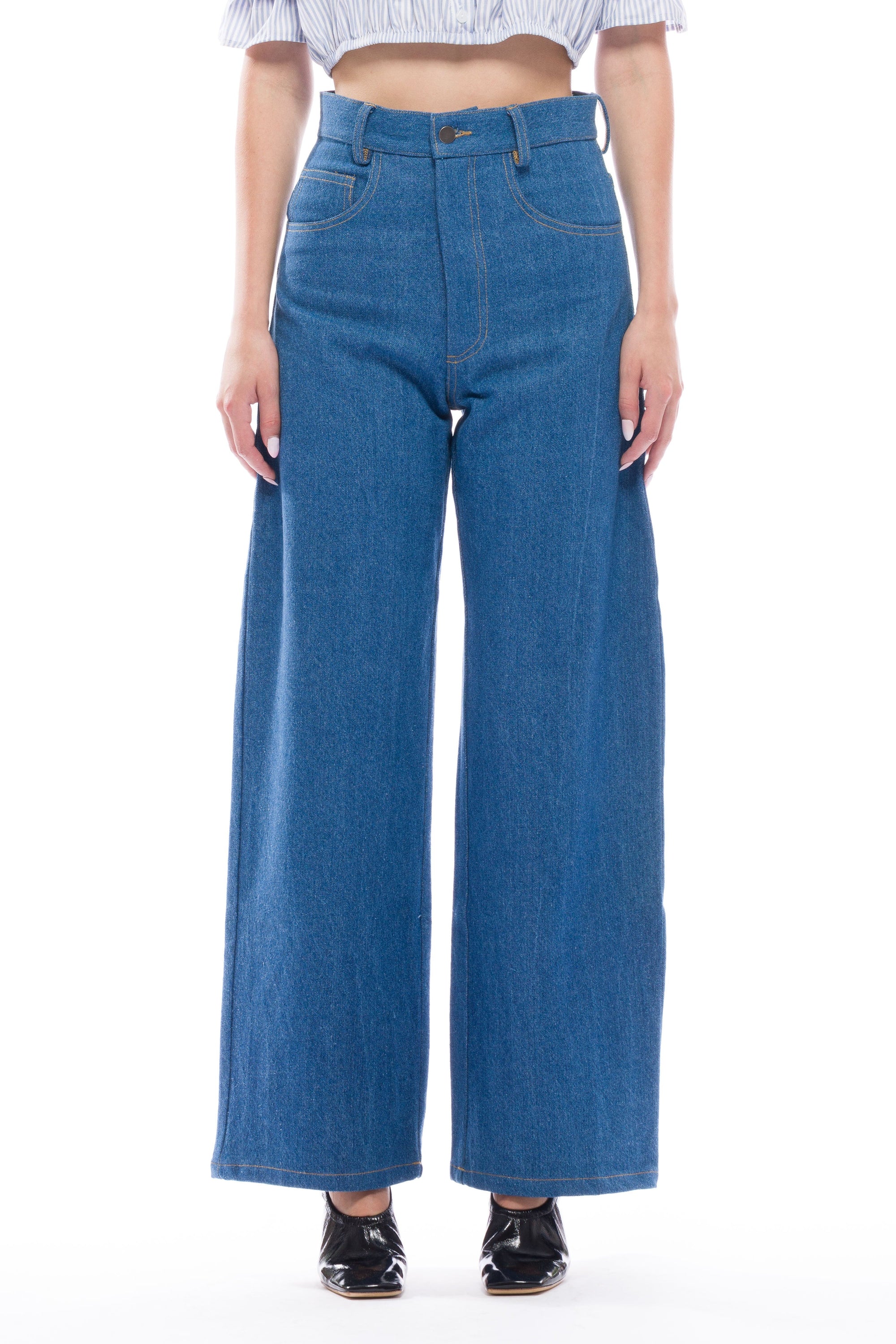 Toit Volant - Coco Cowboy Cut Pants - Light Indigo -