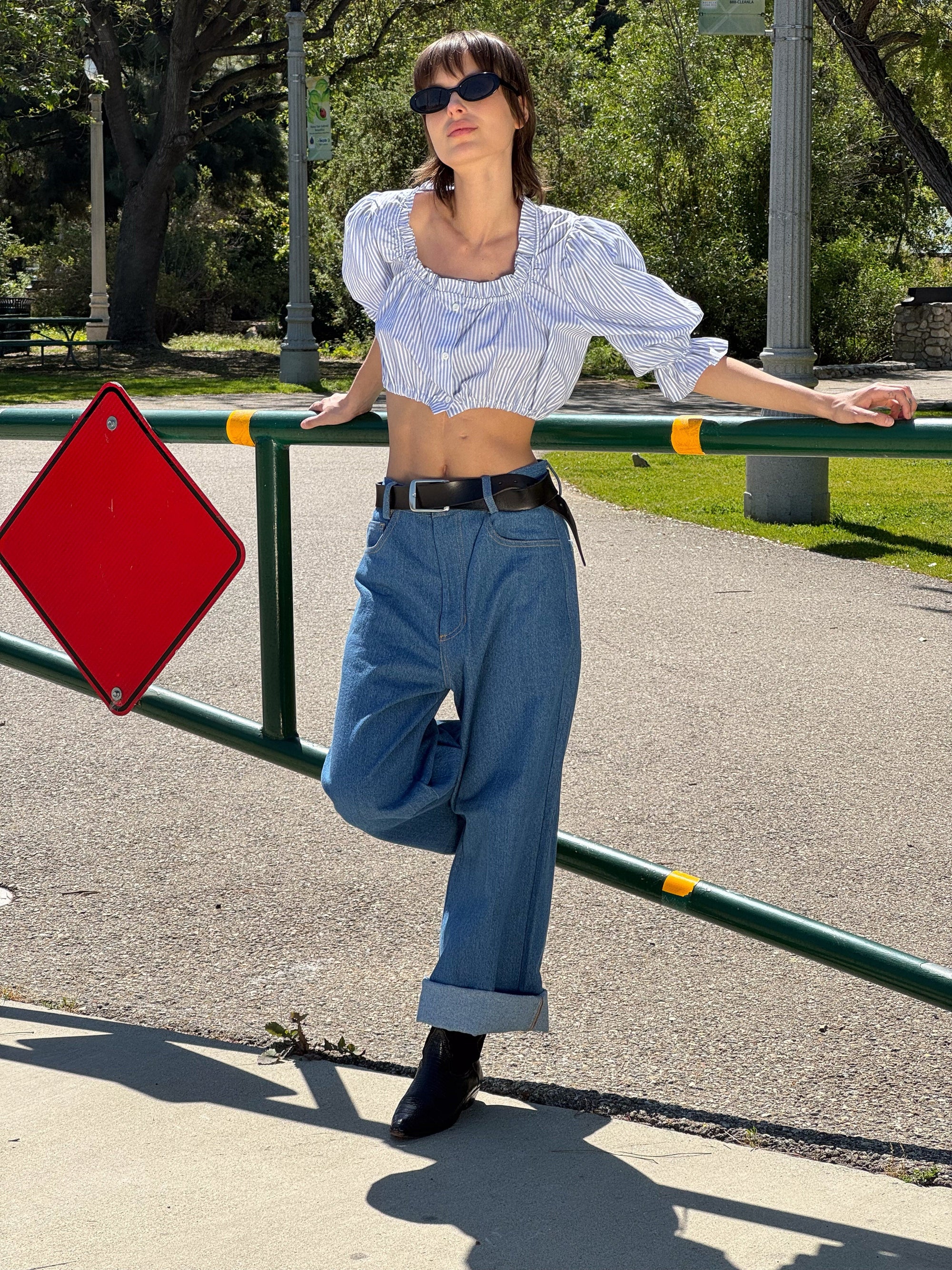 Toit Volant - Coco Cowboy Cut Pants - Light Indigo -