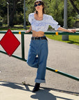 Toit Volant - Coco Cowboy Cut Pants - Light Indigo -