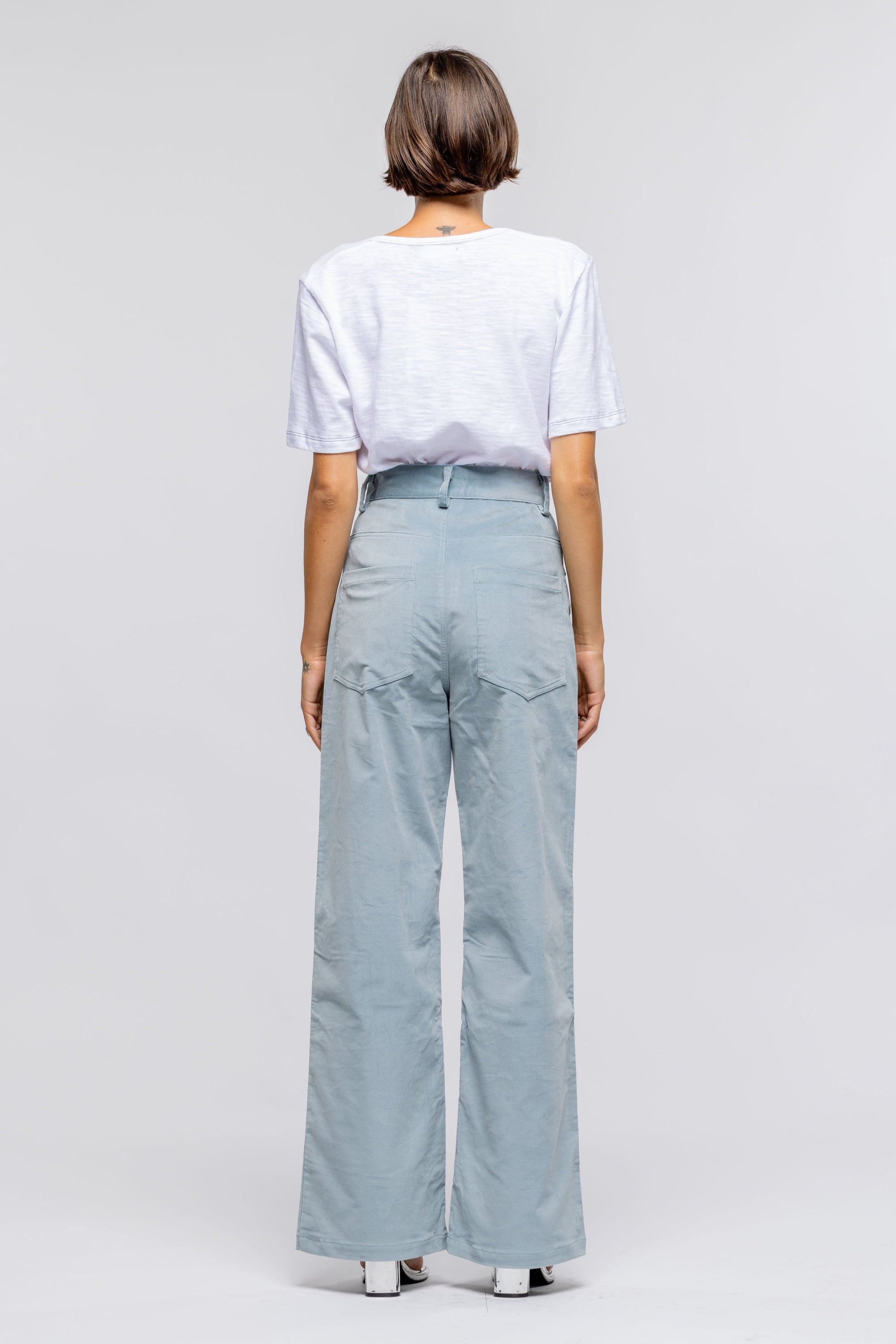 Toit Volant - Coco Cowboy Cut Pants - Silver Blue -