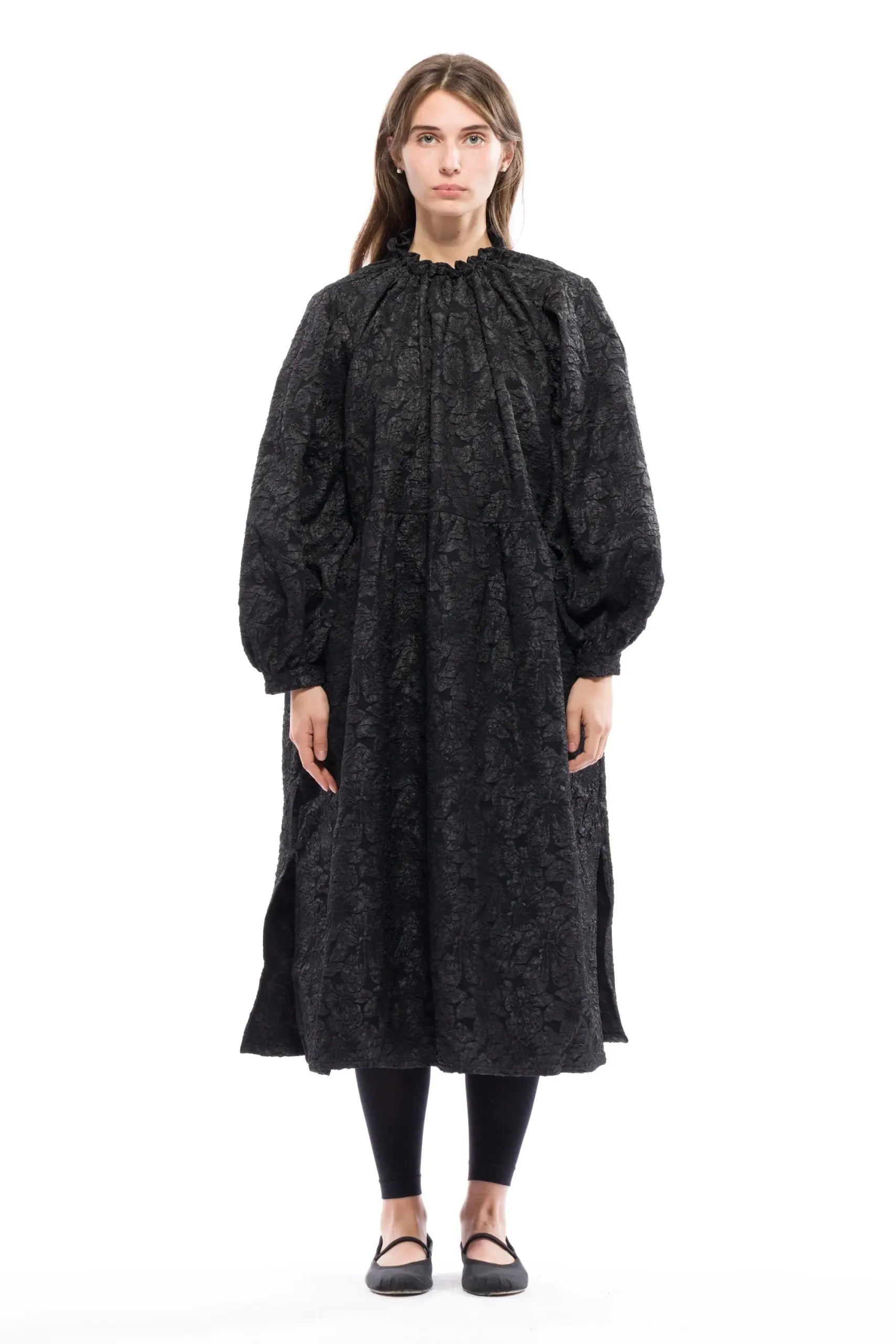 Toit Volant - Moonrise Dress (Jacquard Brocade) - Black Brocade -
