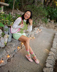 Sock Candy - Flamingo Floral Sheer Crew Sock -