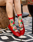 Sock Candy - Lucky Ladybug Sheer Crew Sock -