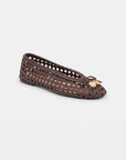 Dolce Vita - Cason Ballet Flats - Dark Brown Woven Leather -
