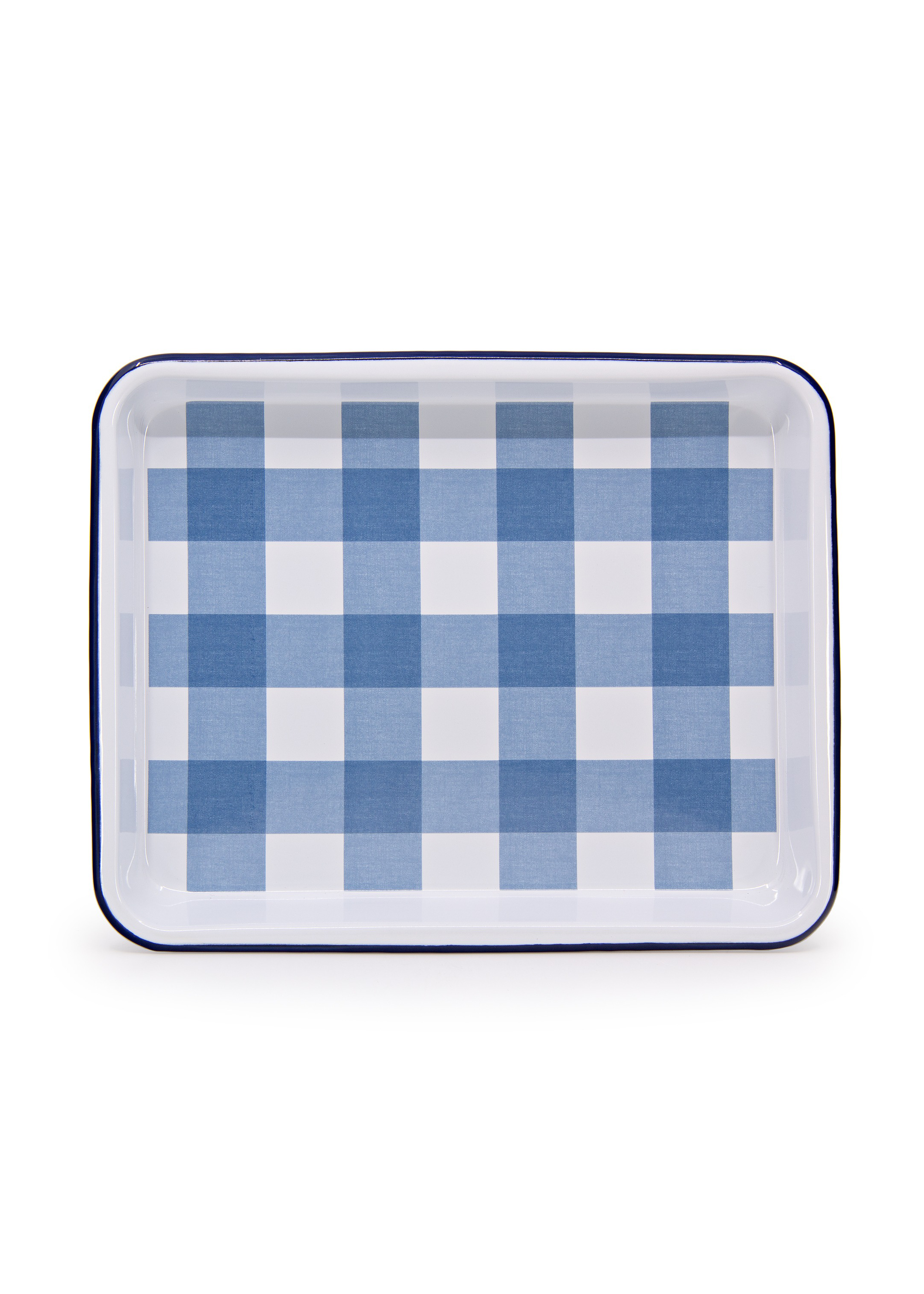 Crow Canyon Home - Max Humphrey x CCH Gingham Small Rectangle Tray - Blue -