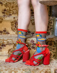 Sock Candy - La Dolce Vita Black Sheer Crew Sock -