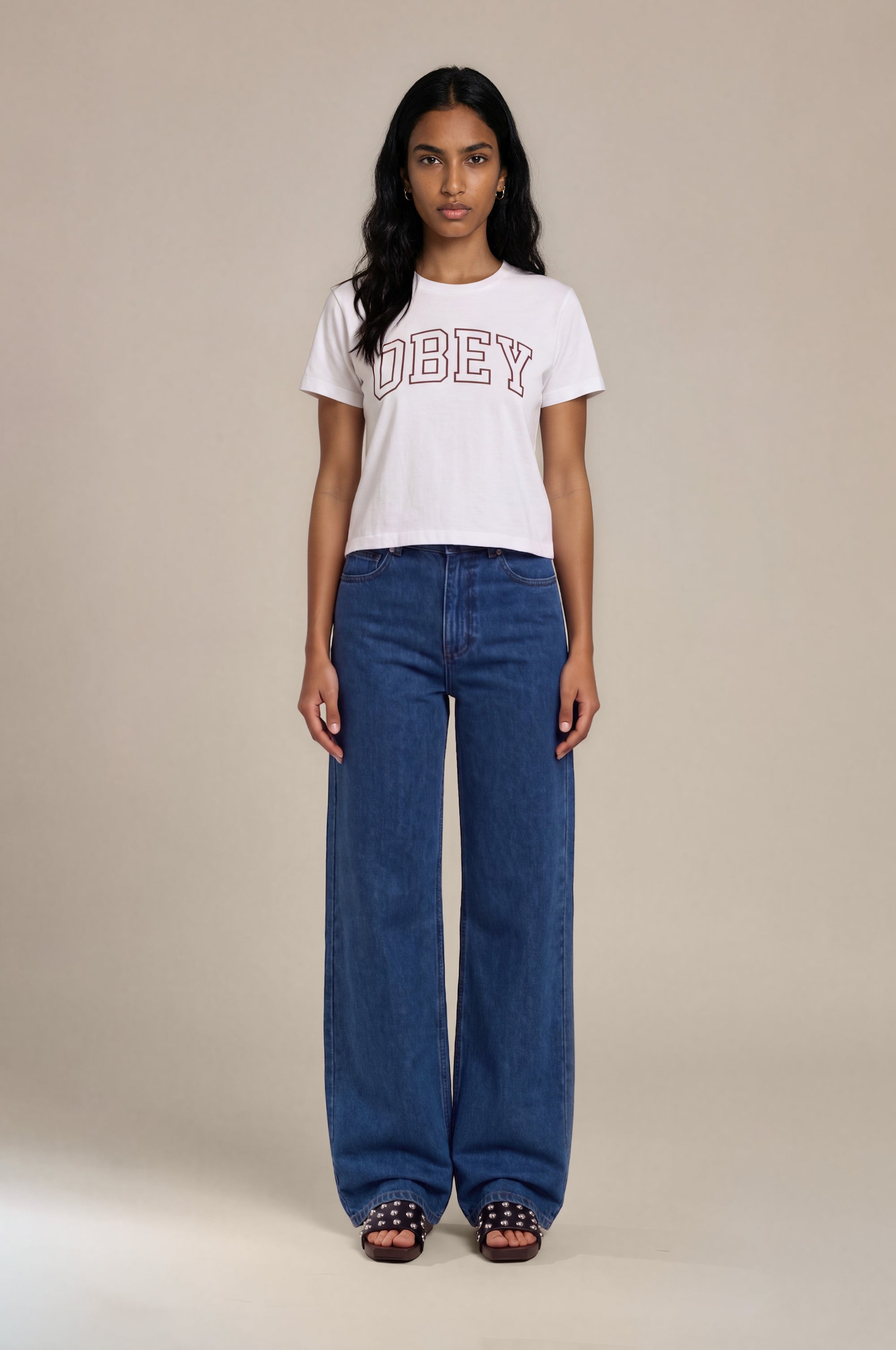 Obey - Errand II Highwaist Denim - Stone Wash Indigo -