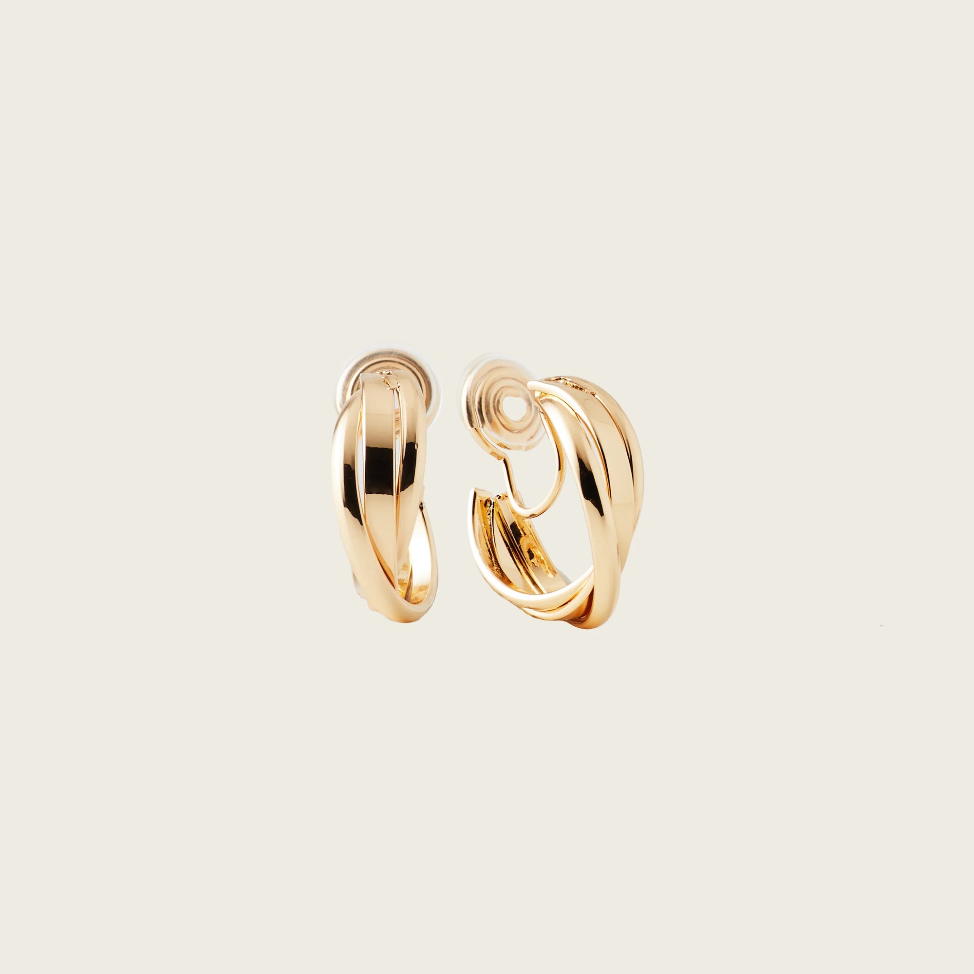 Aiori - Trinity Hoop Clip On Earrings - Gold -