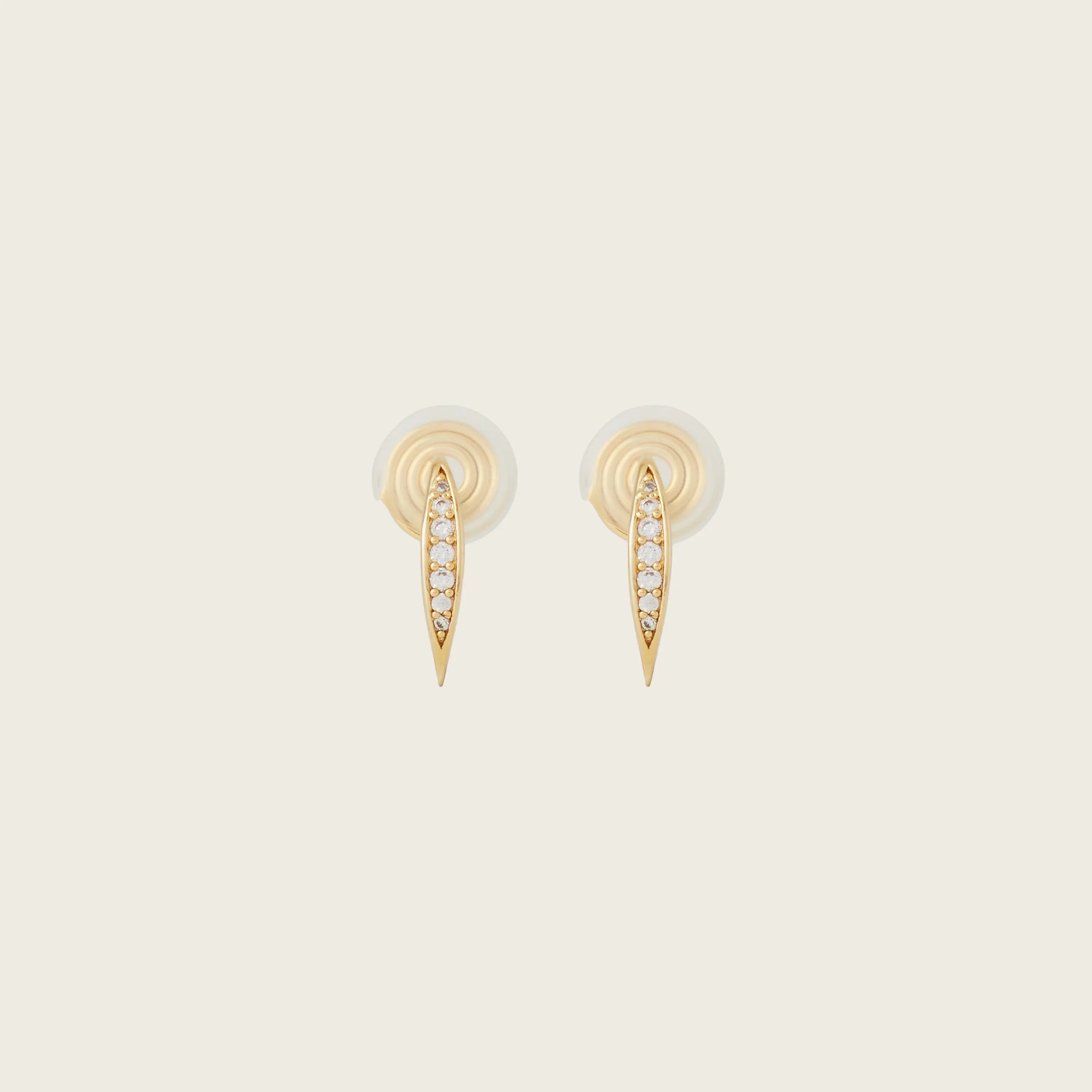 Aiori - Mini Pavé Huggie Clip On Earrings - Gold -