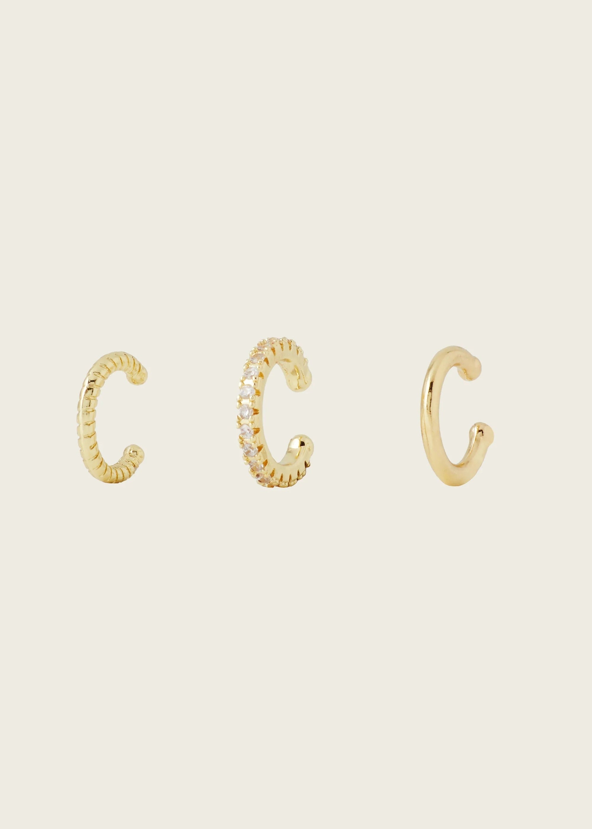 Aiori - Trio Ear Cuffs Set - Gold -