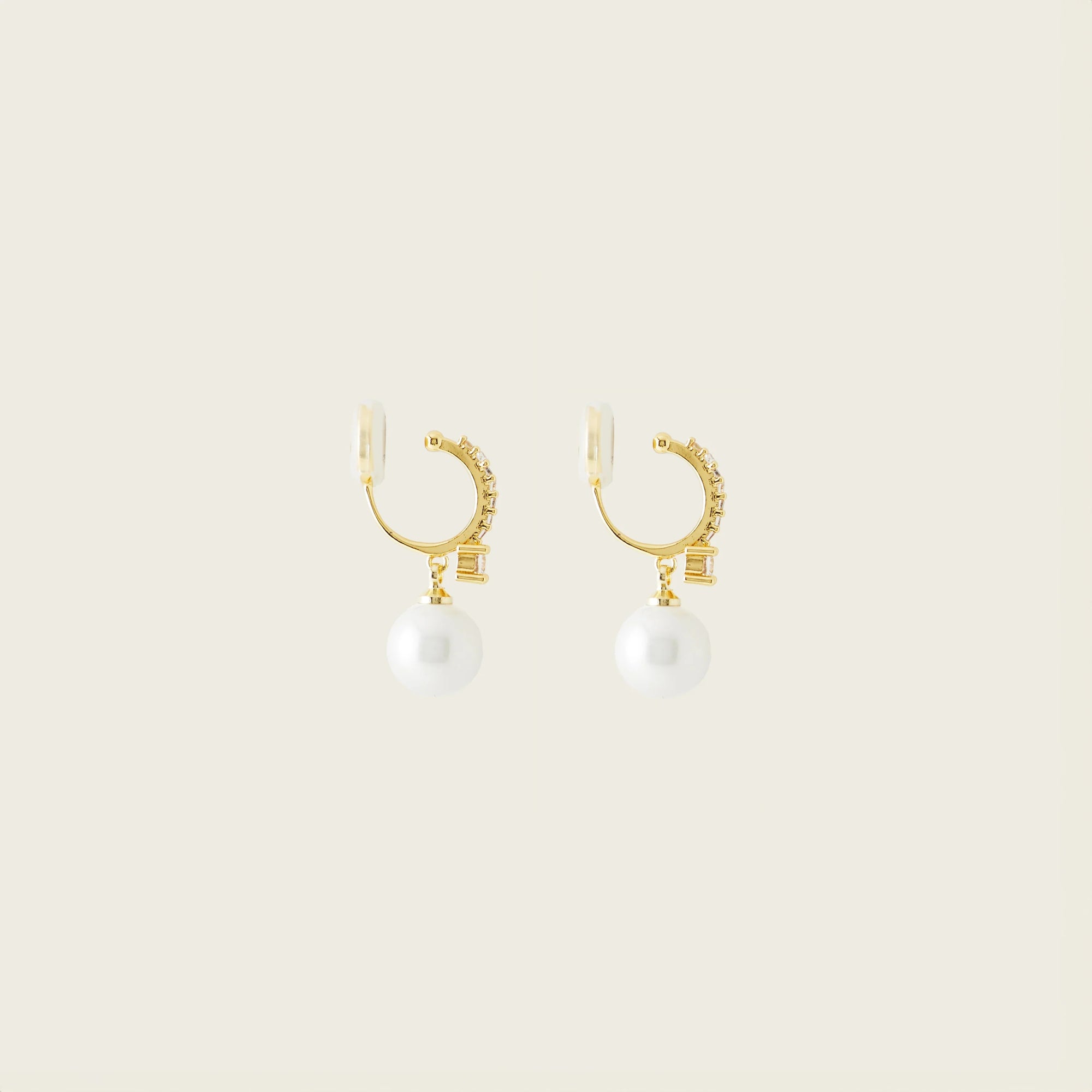 Aiori - Claire Pearl Clip On Earrings - Gold -