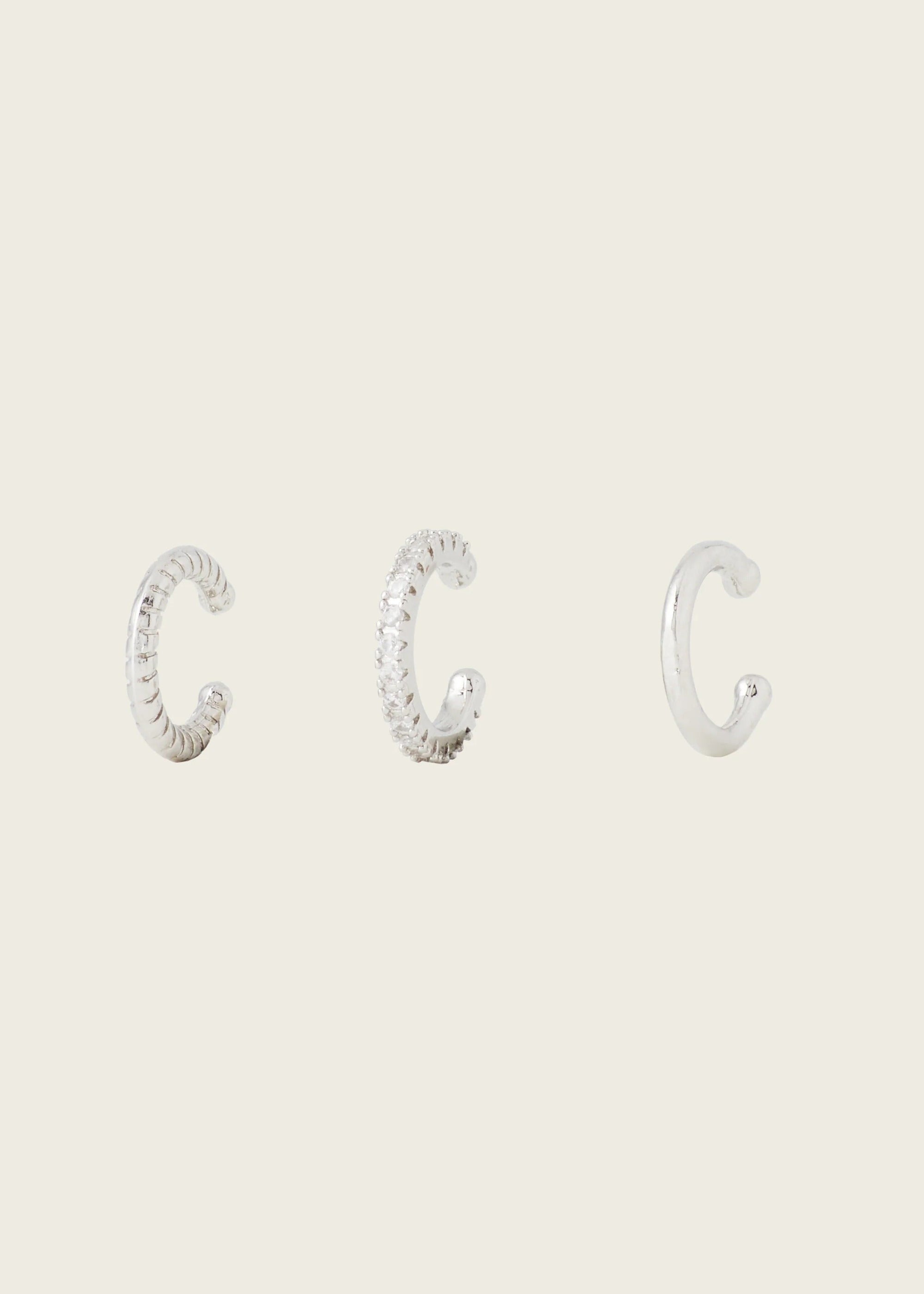 Aiori - Trio Ear Cuffs Set - Silver -