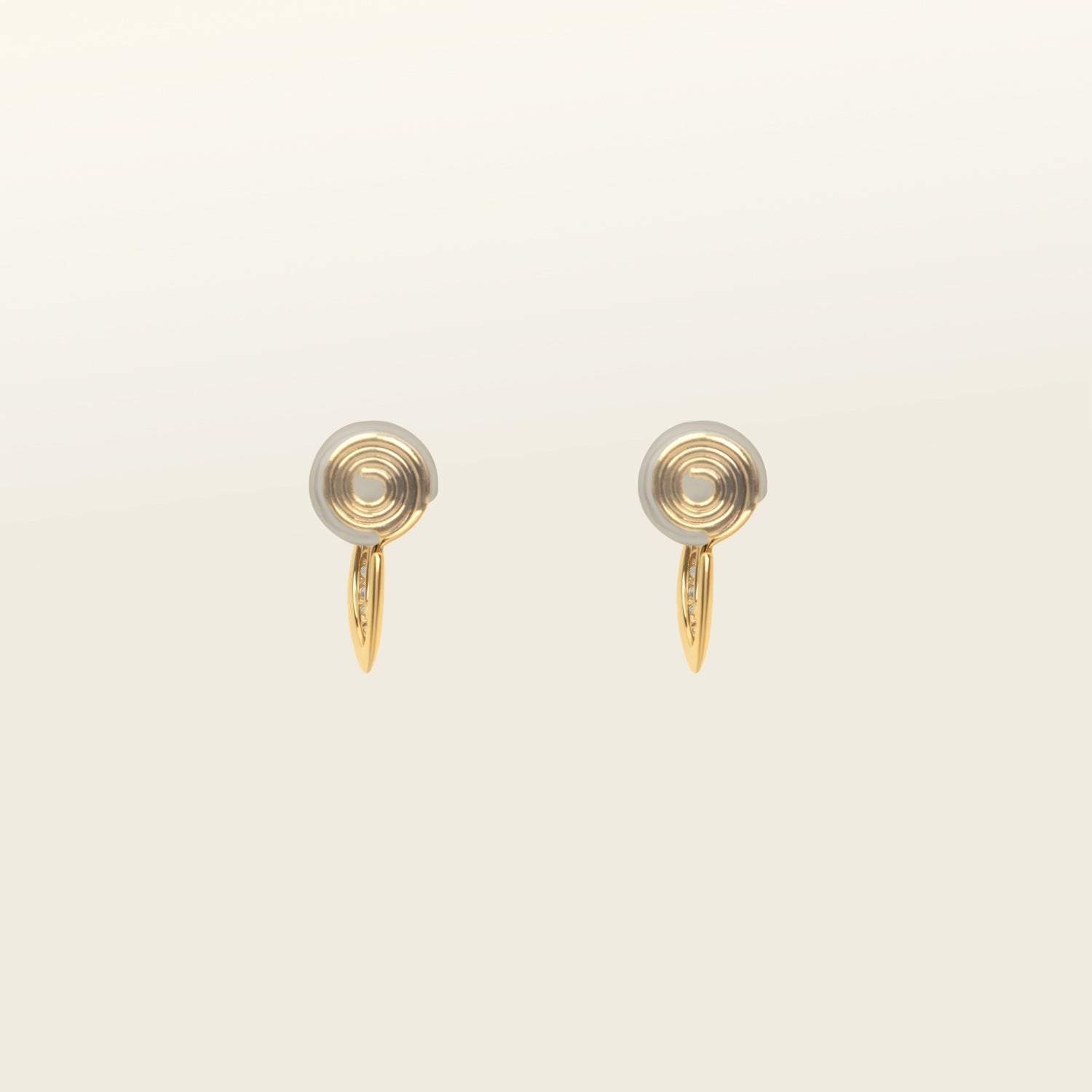 Aiori - Mini Pavé Huggie Clip On Earrings - Gold -