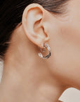 Aiori - Trinity Hoop Clip On Earrings - Silver -