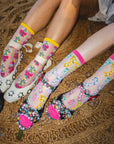 Sock Candy - Bouquets All Day Shimmer Sheer Crew Sock -