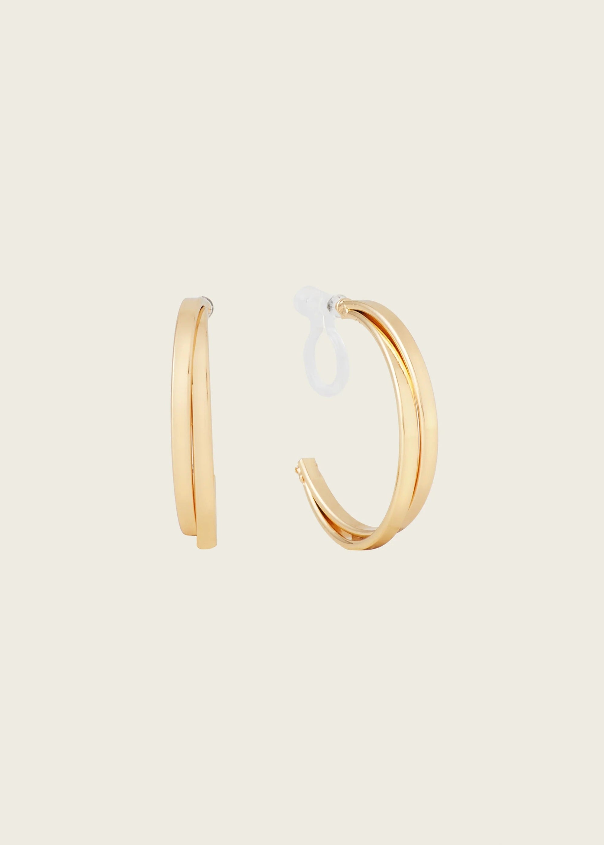 Aiori - Cassie Hoop Clip On Earrings - Gold -