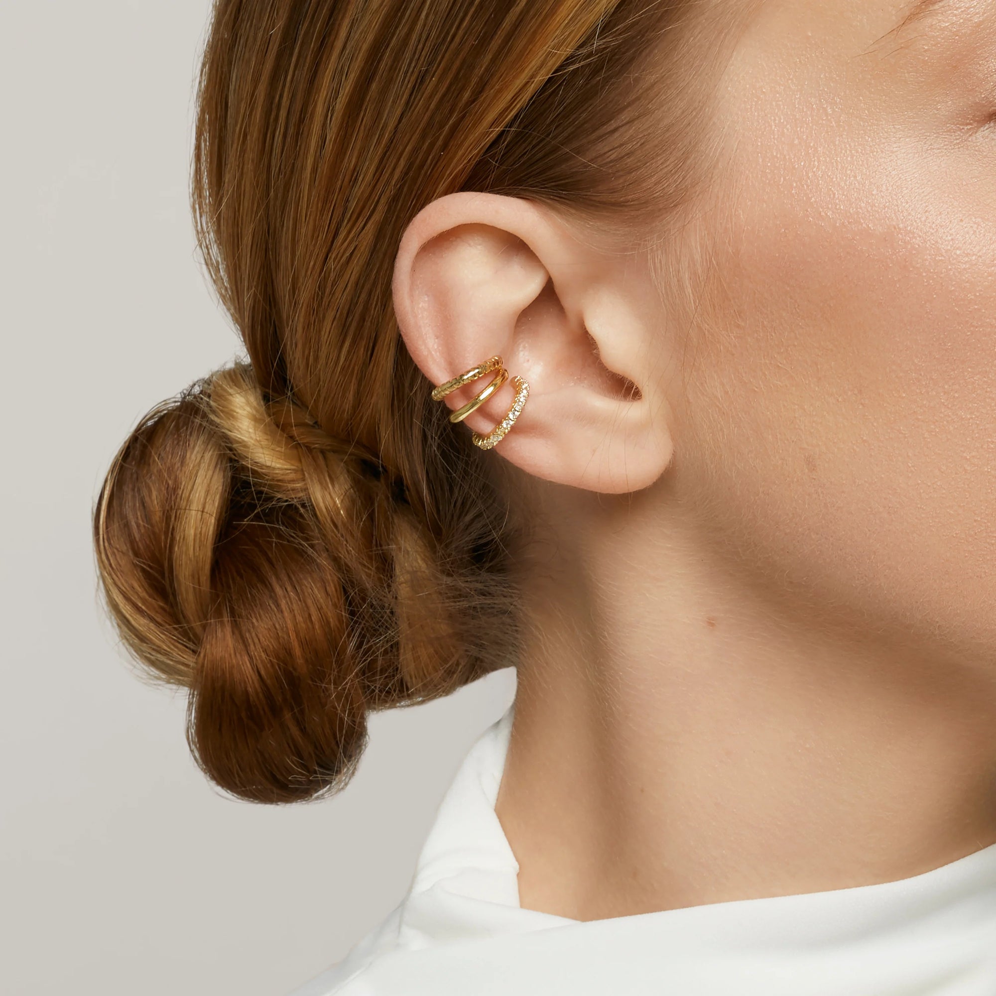 Aiori - Trio Ear Cuffs Set - Gold -