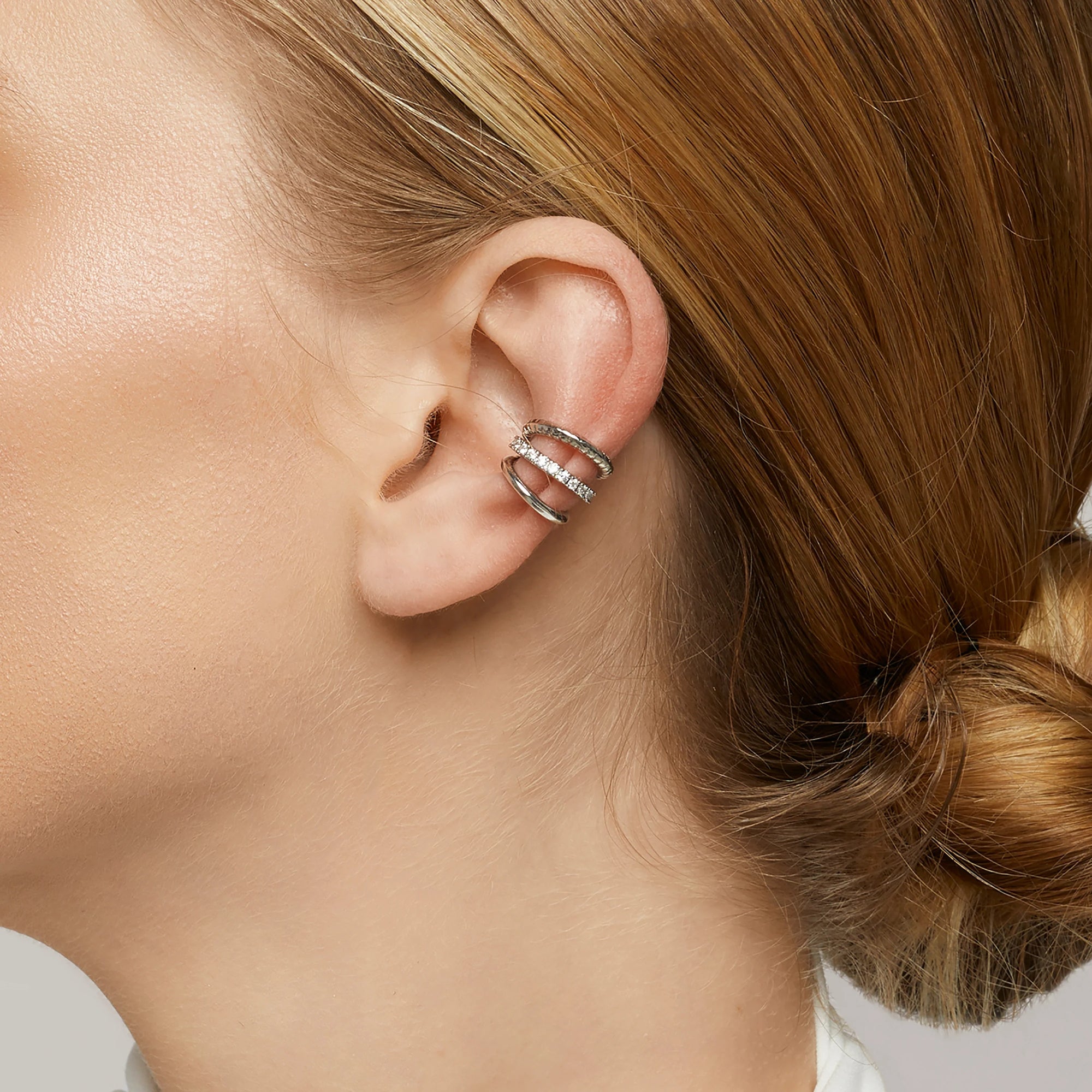 Aiori - Trio Ear Cuffs Set - Silver -