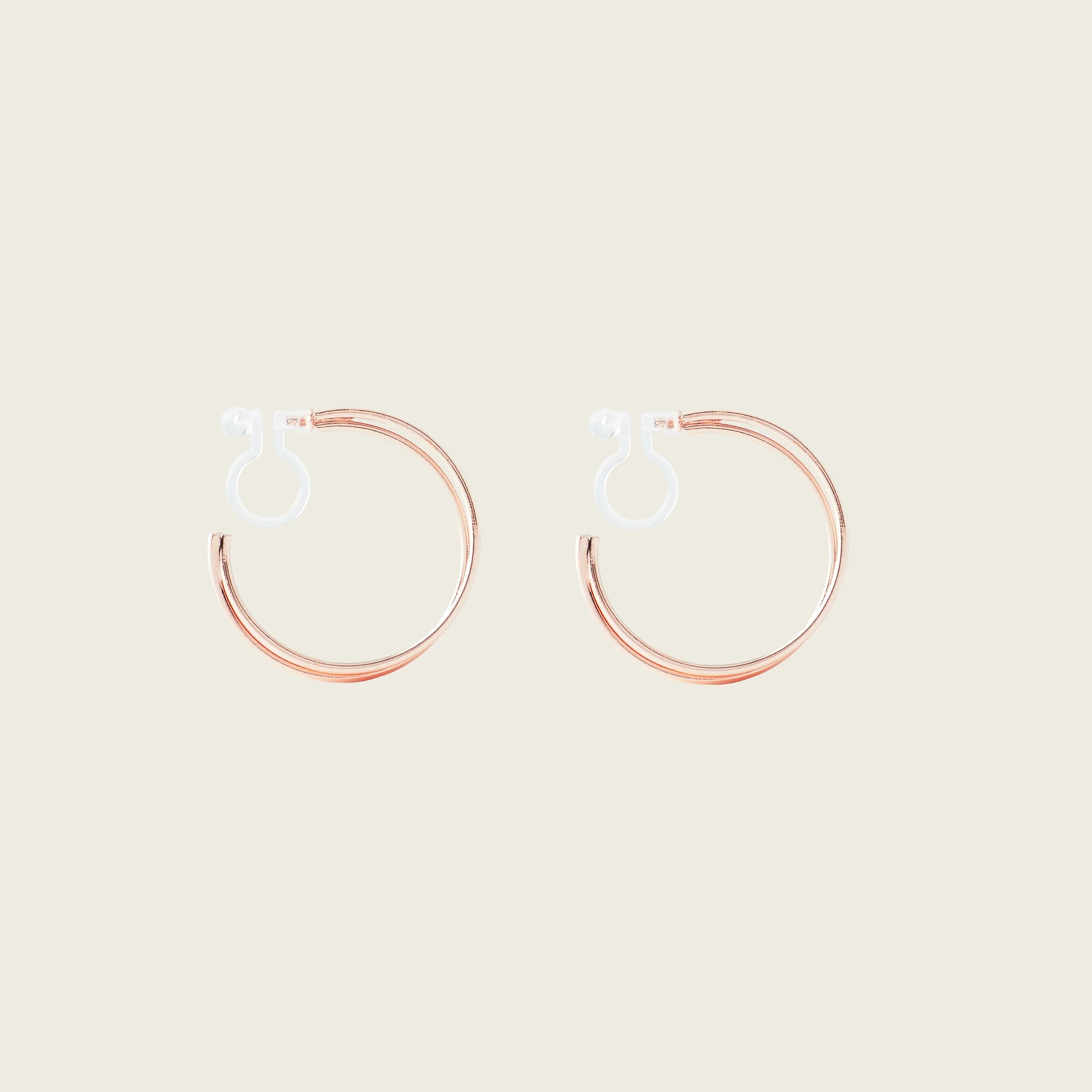 Aiori - Cassie Hoop Clip On Earrings - Rose Gold -