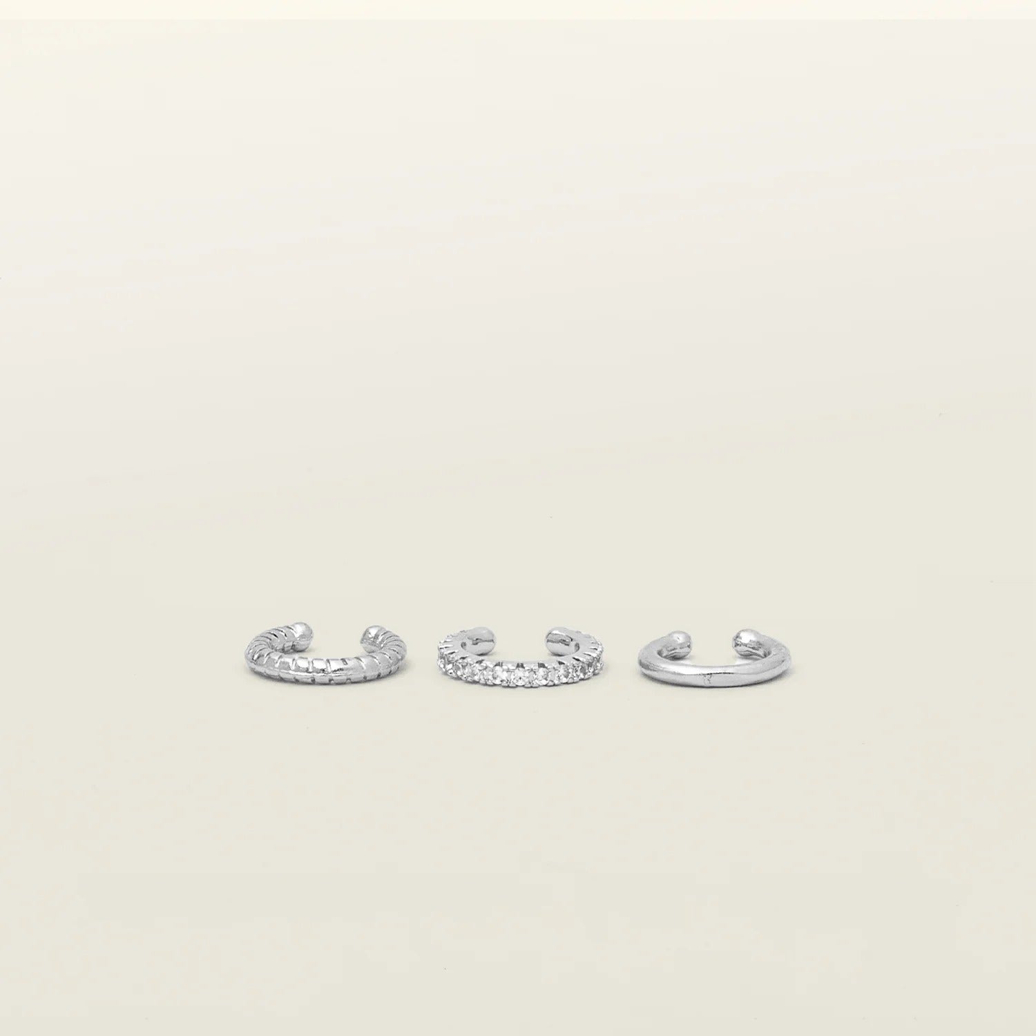 Aiori - Trio Ear Cuffs Set - Silver -