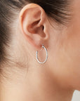 Aiori - Medium Thin Hoop Clip On Earrings - Silver -