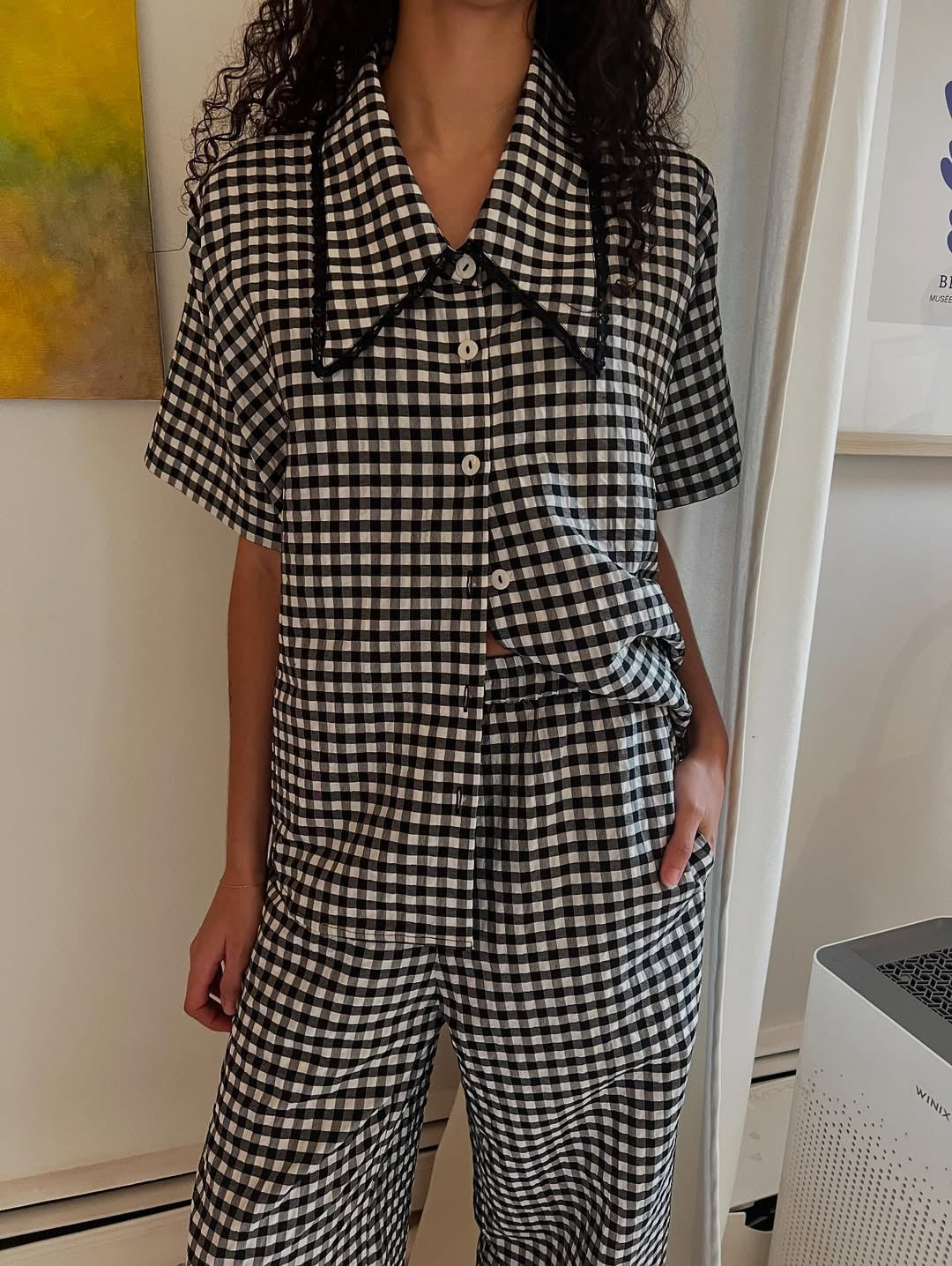 WRAY - Madeline Top - Black Gingham -