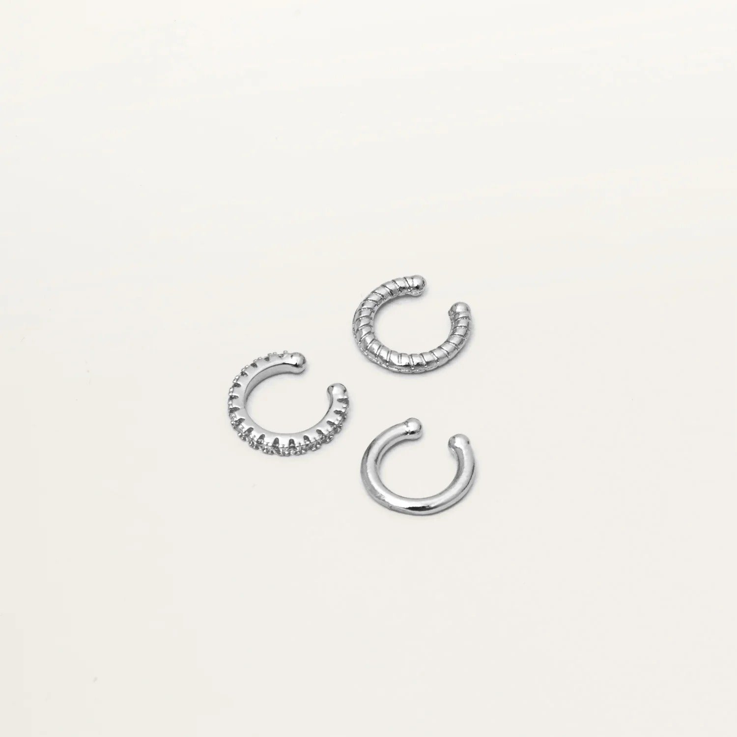Aiori - Trio Ear Cuffs Set - Silver -