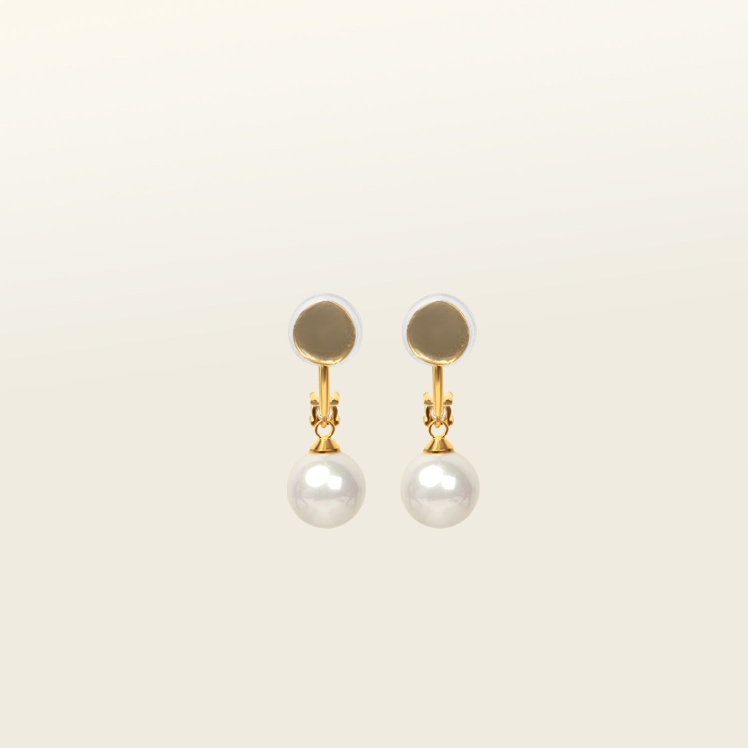 Aiori - Claire Pearl Clip On Earrings - Gold -