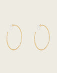 Aiori - Large Thin Hoop Clip On Earrings - Gold Rotating Invisible Resin -
