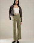 & Other Stories - Wide Press Crease Trousers - Khaki -