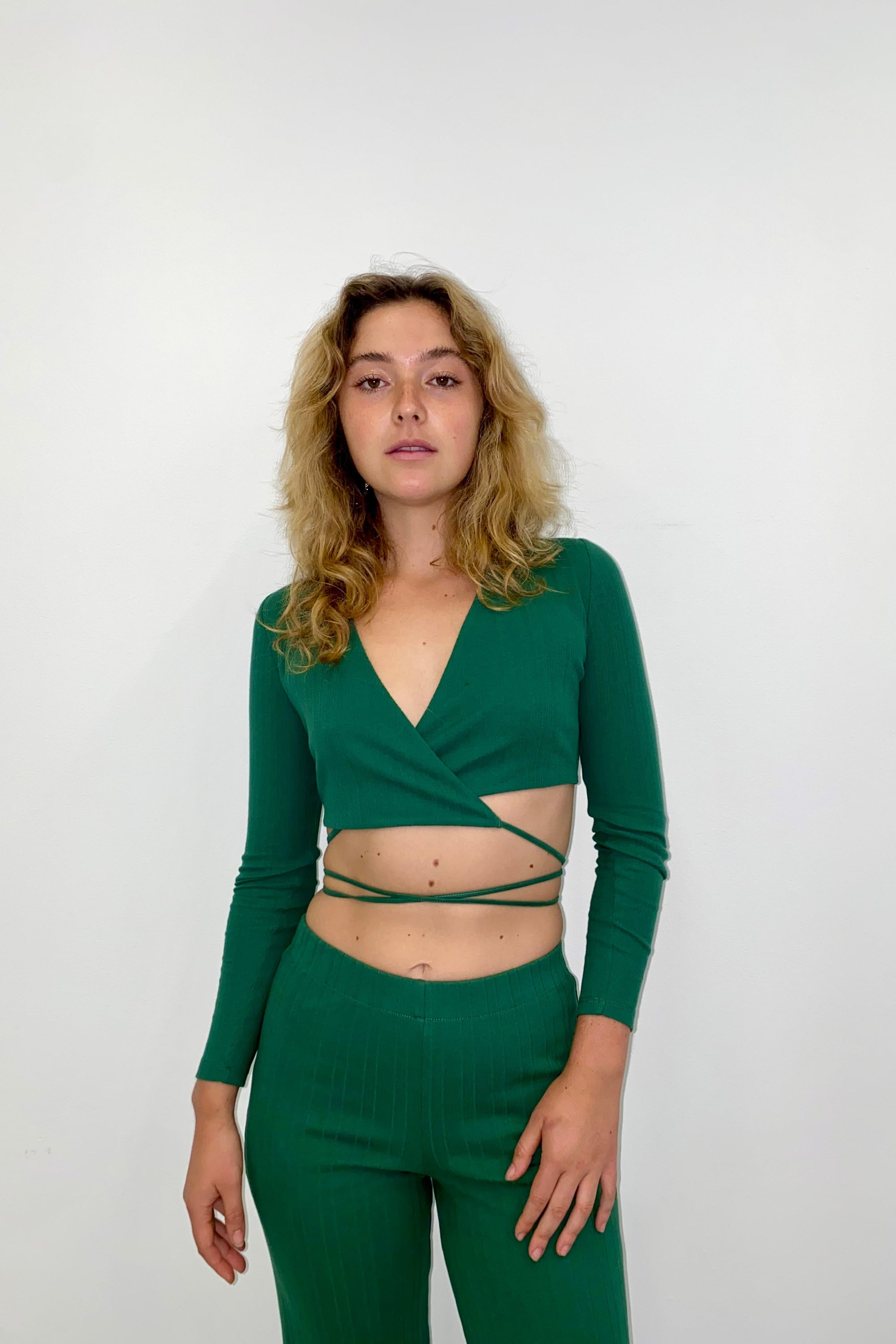 WRAY - Triangle Wrap Top – Eucalyptus -