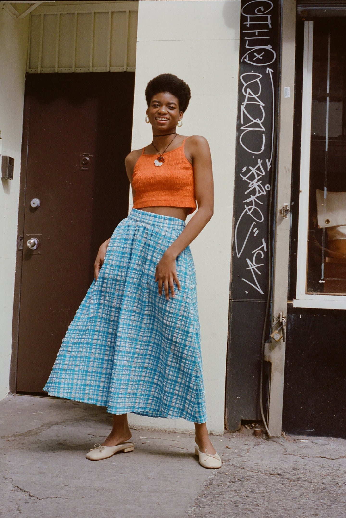 WRAY - Saturday Skirt - Ocean Gingham -