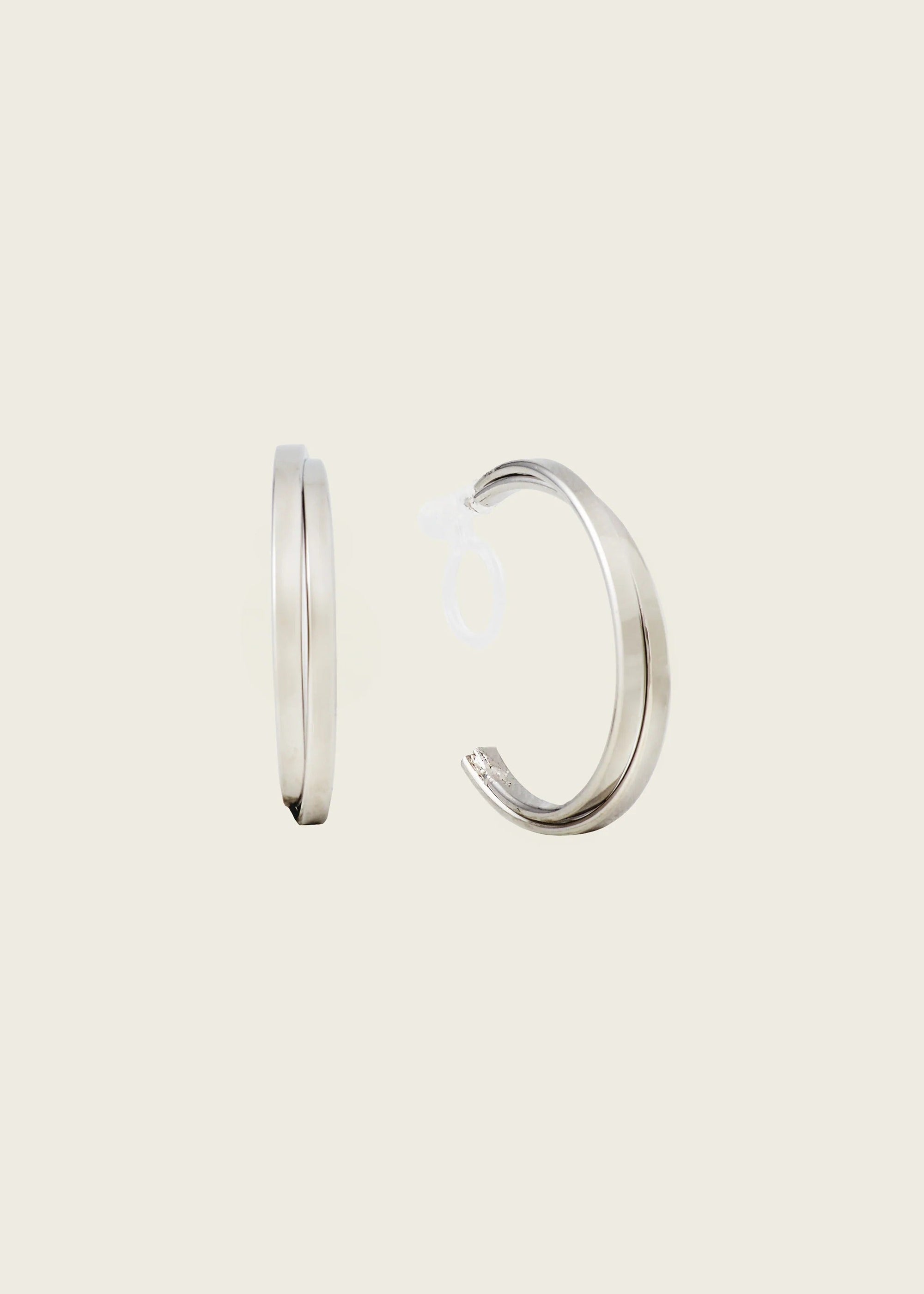 Aiori - Cassie Hoop Clip On Earrings - Silver -