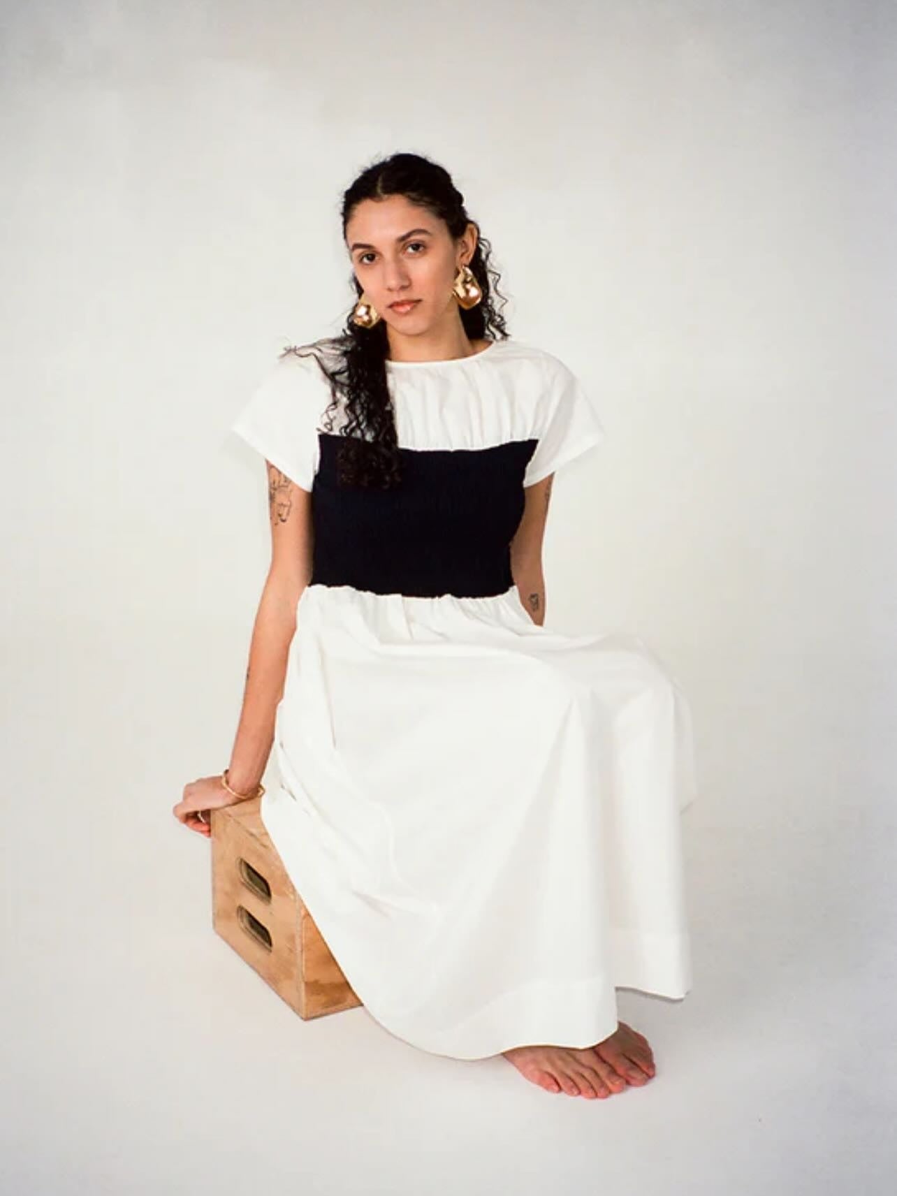 WRAY - London Dress - White/Black -