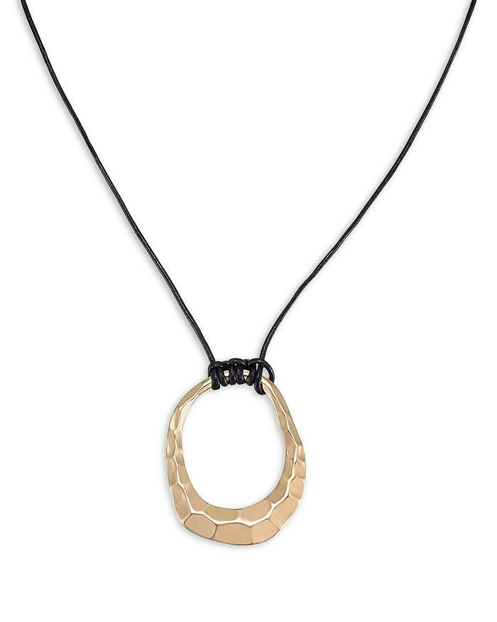 Ettika - Hammered Golden Loop Pendant 18k Gold Plated Necklace -