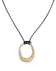 Ettika - Hammered Golden Loop Pendant 18k Gold Plated Necklace -